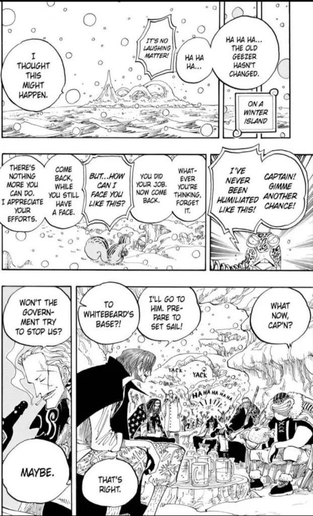 Shanks and crew in a  winter island